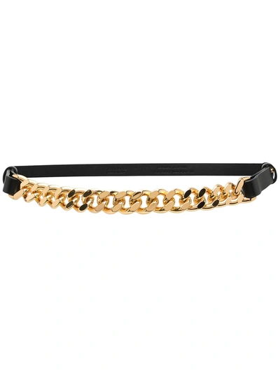 Shop Tom Ford Chain-detail Leather Belt In Black