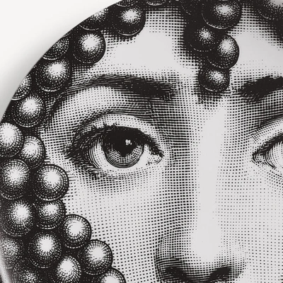 Shop Fornasetti Wall Plate Tema E Variazioni N.111 In White/black