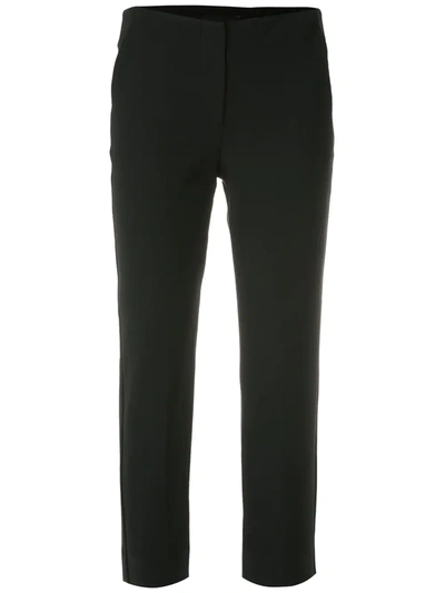 Shop Emporio Armani Slim-fit Cropped Trousers In Schwarz