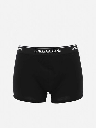 Shop Dolce & Gabbana Logo Boxers In Black