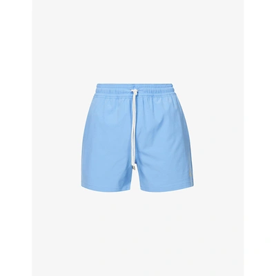 Shop Polo Ralph Lauren Mens Harbor Blue Traveller Mid-rise Stretch-recycled Polyester Swim Shorts Xl