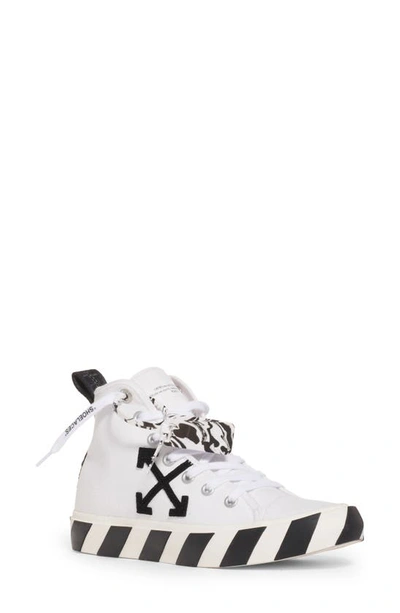 Shop Off-white Canvas Mid Top Sneaker In White/ Black