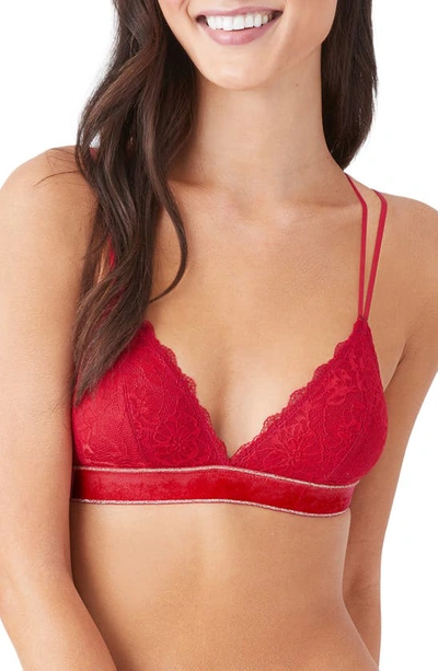 B.tempt'd By Wacoal Lace Encounter Strappy Bralette In Crimson Red