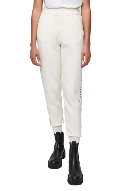 Maje Grommet Trimmed Jogger Pants In Ecru