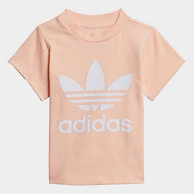 Shop Adidas Originals Adidas Kids' Originals Trefoil T-shirt In Haze Coral/white