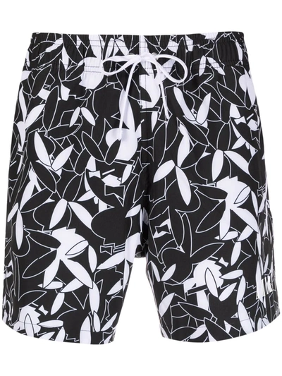 Shop Amiri Playboy Bunny Swim Shorts In 黑色