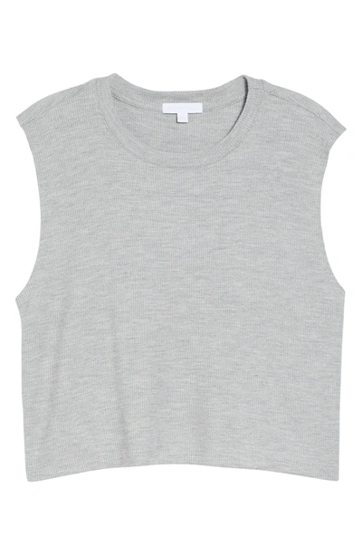 Shop Beyond Yoga Night In Cropped Tank In Light Heather Gray