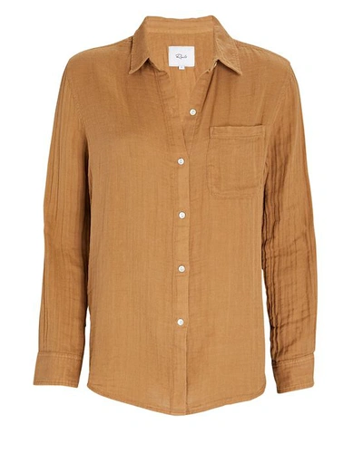 Shop Rails Ellis Cotton Button-down Shirt In Brown