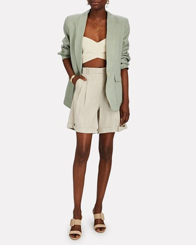Shop Alemais Ivy Oversized Linen Blazer In Light Green