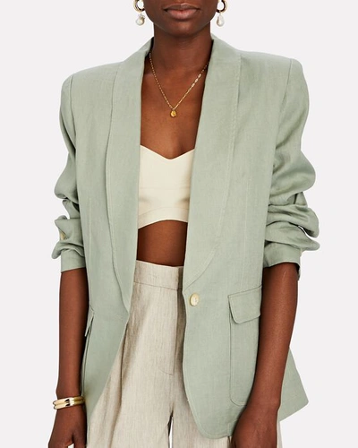Shop Alemais Ivy Oversized Linen Blazer In Light Green