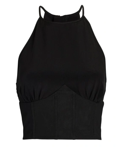 Shop Auteur Aria Cropped Corset Top In Black
