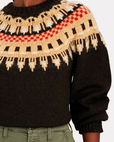 Shop A.l.c Oakley Fair Isle Sweater In Brown