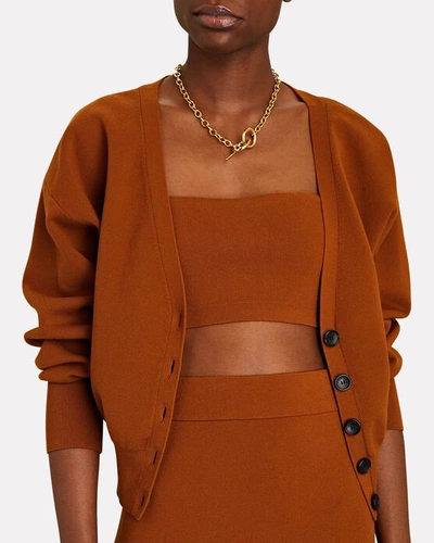 Shop A.l.c Peters V-neck Cardigan In Brown