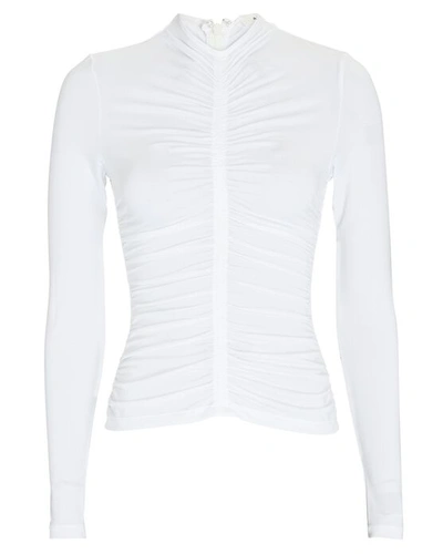 Shop A.l.c Ansel Ruched Jersey Top In Ivory