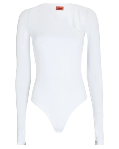 Shop Alix Nyc Stratton Asymmetrical Bodysuit In White