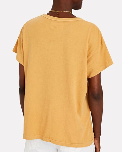 Shop The Great The Boxy Crewneck Cotton T-shirt In Yellow