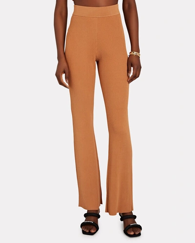 Shop A.l.c Logan Flared Rib Knit Pants In Orange