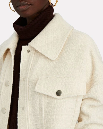 Shop A.l.c Benson Bouclé Shirt Jacket In Ivory