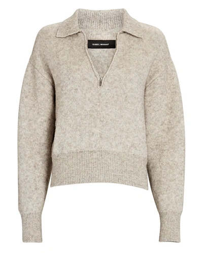 Shop Isabel Marant Rane Half-zip Sweater In Beige