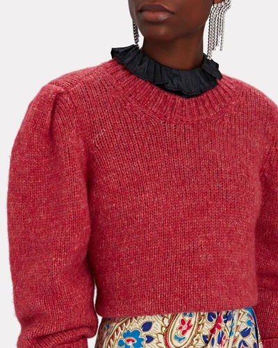 Shop Isabel Marant Emma Strong Shoulder Sweater In Dark Pink
