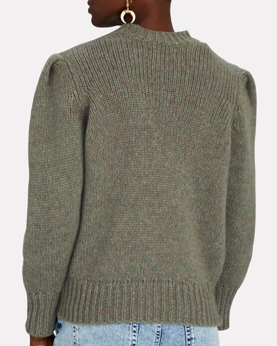 Shop Isabel Marant Emma Strong Shoulder Sweater In Olive/army