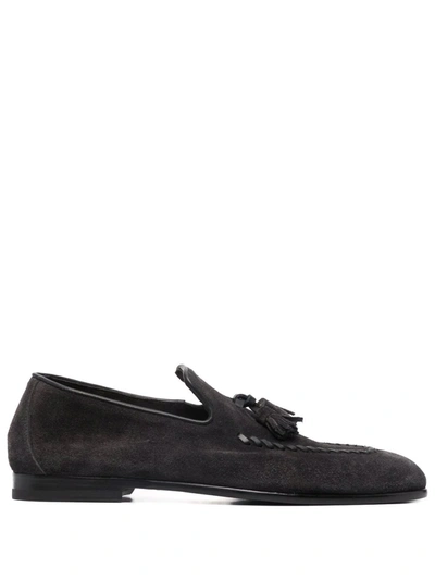 Shop Harrys Of London Suede Tassel Loafers In 灰色