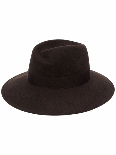 Shop Borsalino Strap-detail Fedora Hat In 绿色