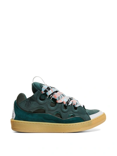 Shop Lanvin Low-top Curb Sneakers Forest Green