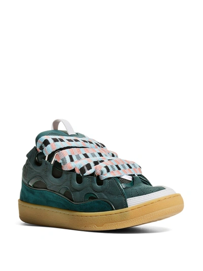Shop Lanvin Low-top Curb Sneakers Forest Green
