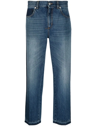 Shop Alexander Mcqueen Mid-rise Straight Jeans In Blau