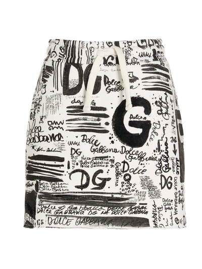 Shop Dolce & Gabbana Dg Graffiti Printed Mini Skirt In Multi