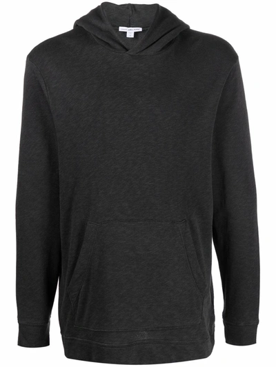 James Perse Vintage Cotton French Terry Hoodie In Grey