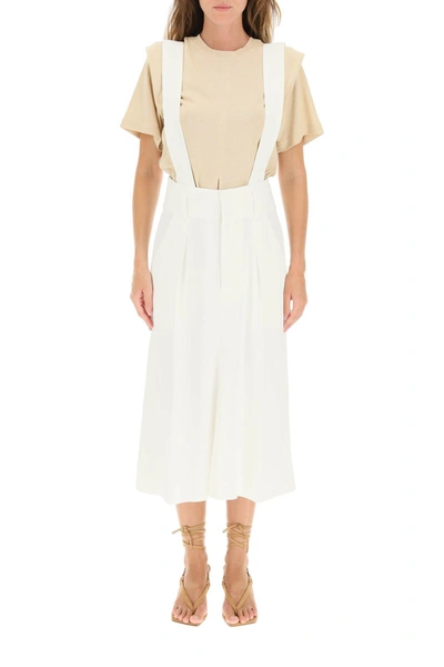 Shop Isabel Marant Laraya Suspender Midi Skirt In White