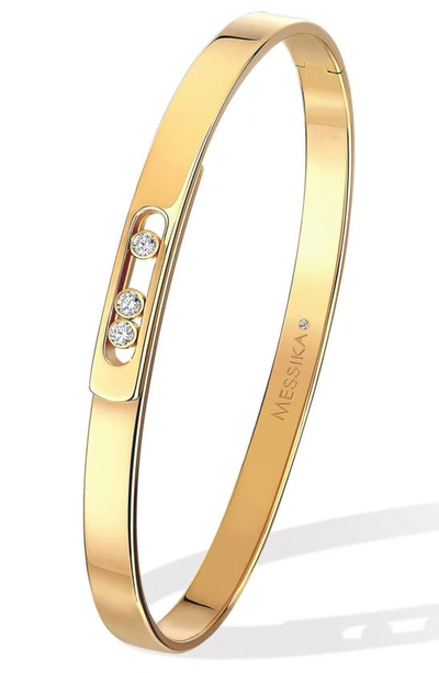 Shop Messika Move Noa Diamond Bangle In Yellow Gold/ Diamond