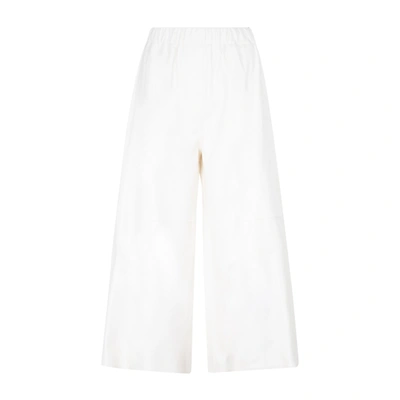 Shop Loewe Cropped Elasticated Trousers Pants In White