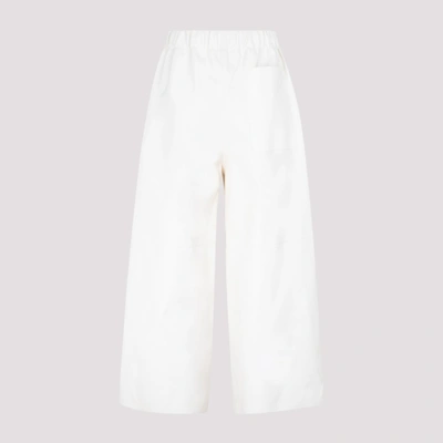 Shop Loewe Cropped Elasticated Trousers Pants In White
