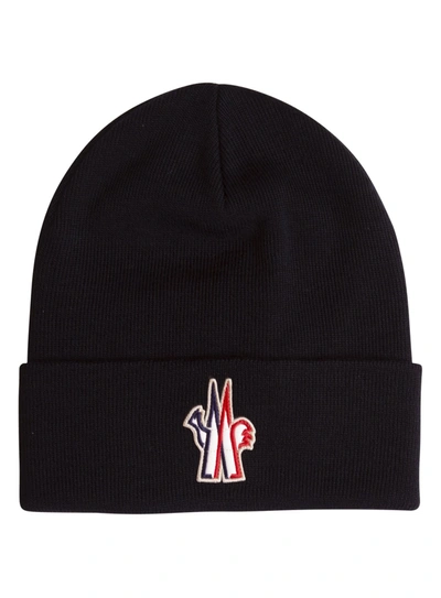 Shop Moncler Grenoble Logo Patch Beanie In Nero