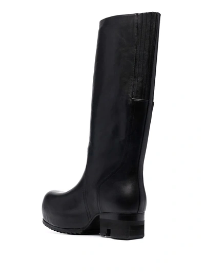 Shop Rick Owens Leather Mid-calf Boots In Black