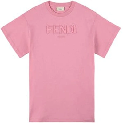 Shop Fendi Pink Logo Detail T-shirt