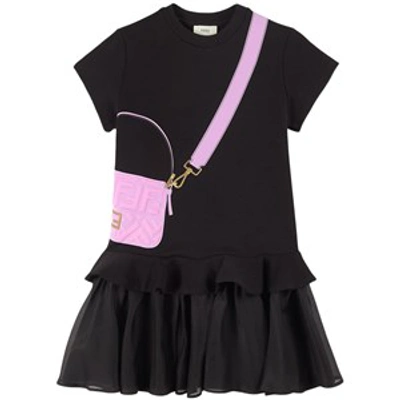 Shop Fendi Black Trompe L´oeil Baguette Bag Dress
