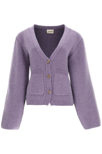 Shop Khaite Scarlet Cashmere Cardigan In Purple