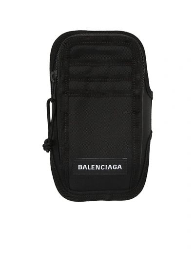 Shop Balenciaga Explorer Arm Phone Holder In Black