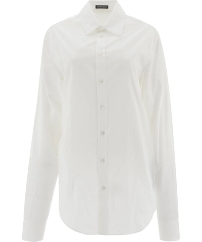 Shop Ann Demeulemeester "alla" Slouchy Shirt In White