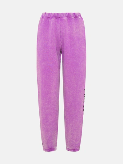 Shop Aries Aster Fleece Cotton Jersey Pants In Violet