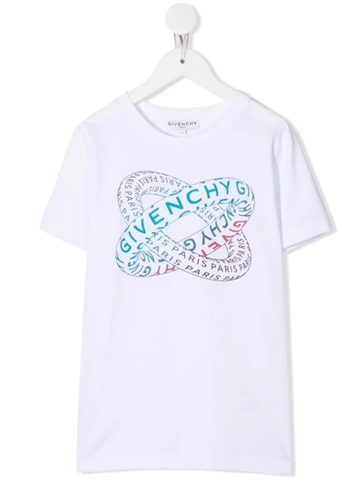 Shop Givenchy Infinity-ring Logo-print T-shirt In White