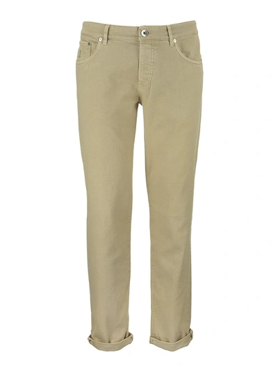 Shop Brunello Cucinelli Garment Dyed Straight Leg Jeans In Grey