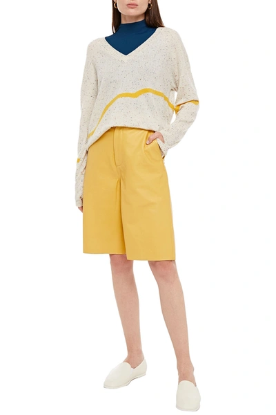 Shop Charli Agatha Donegal Cashmere Sweater In Ecru