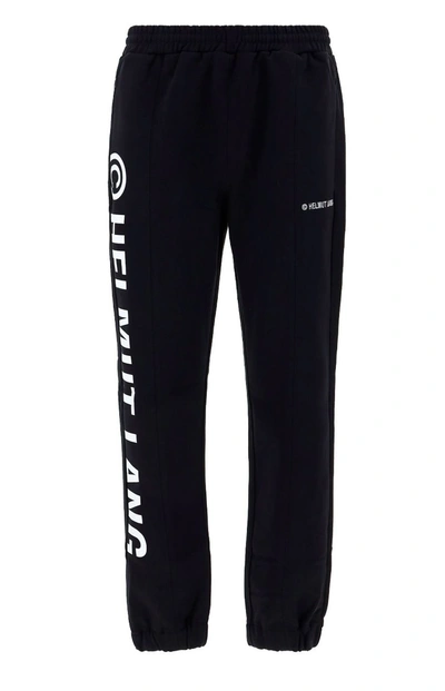 Shop Helmut Lang Logo Printed Sweatpants In Black
