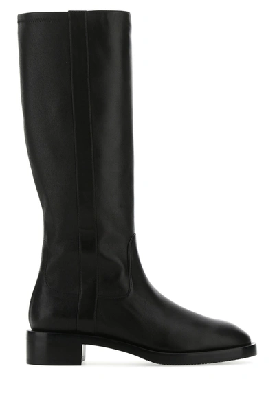 Shop Stuart Weitzman Black Nappa Leather Sadie Boots  Black  Donna 36.5