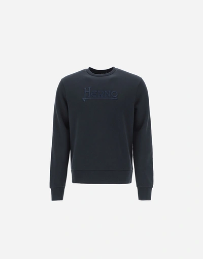Shop Herno Favonio Sweatshirt In Navy